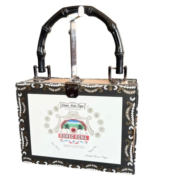 Fashion Cigar Box Bag in Pink and Black NWOT - Picture 5 of 7